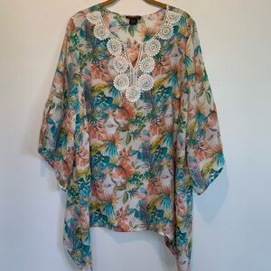 Robert Louis Crochet Lace Tropical Tunic
